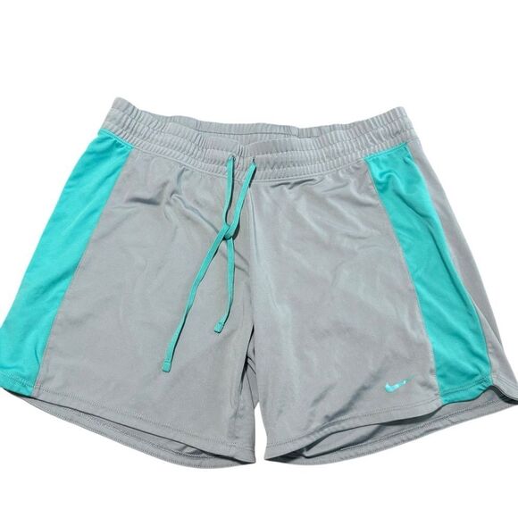 Nike Womens Dri-Fit Training Infiniknit Shorts Drawstring Gray Green Size M - Picture 1 of 8